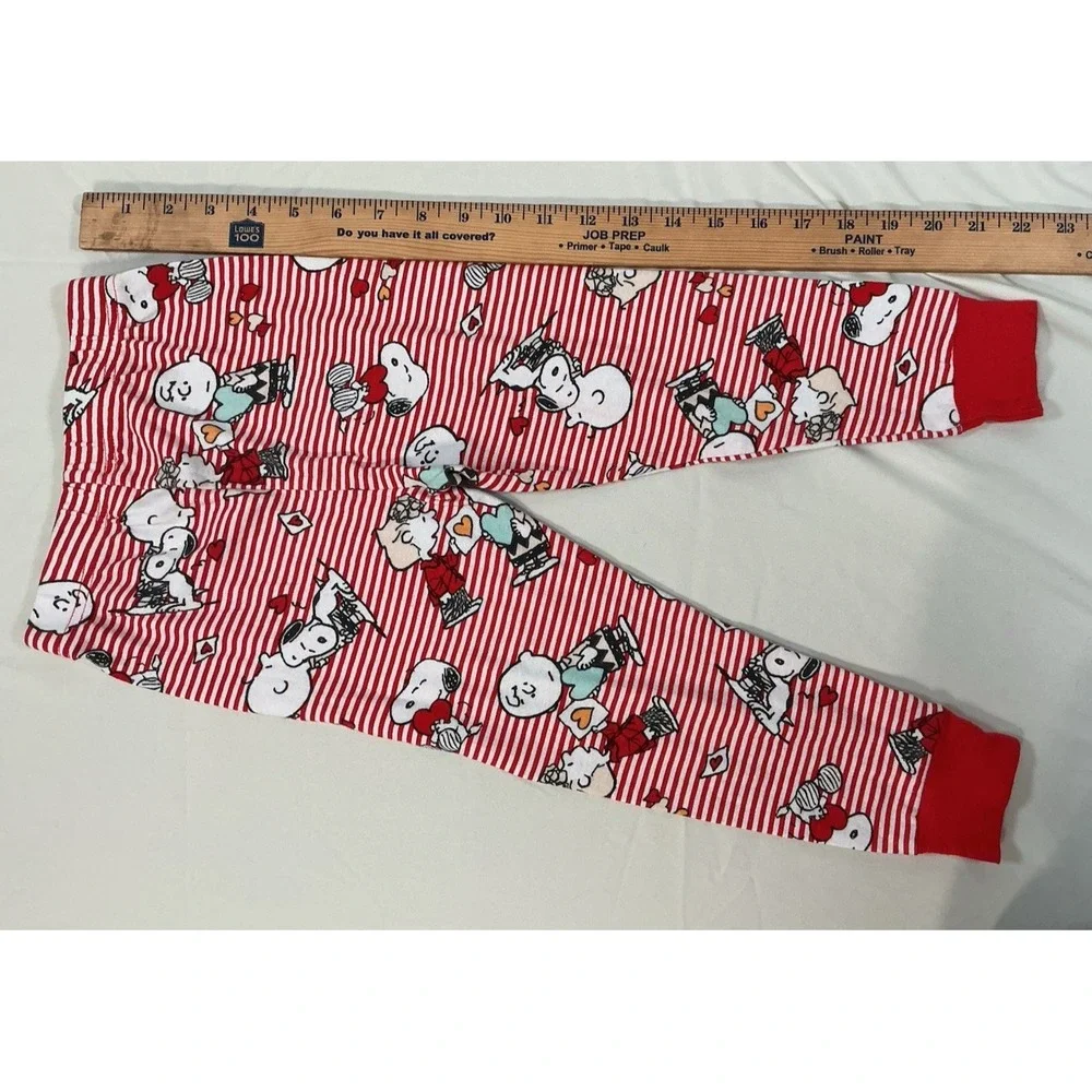 Peanuts Snoopy Woodstock Valentines Pajamas Set 5T Red White